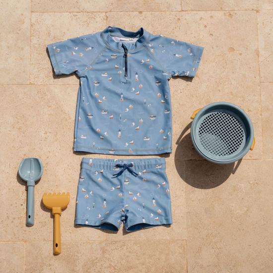 Immagine prodotto Little Dutch Maglietta da bagno a maniche corte Sailors Bay Blu Scuro - 74/80 (74)