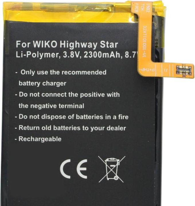 Actual product image Wiko Highway Star battery, Highway Star 4G Dual SIM, TLP15016