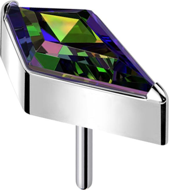 Produktbild Star Piercing Threadless Diamant silber mit Kristall dunkel multicolor (Titan G23, ohne Messing)