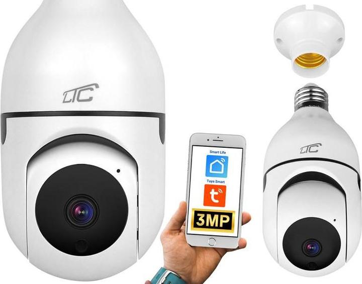 Immagine prodotto Lasmex Telecamera rotante per Internet IP presa E27 PTZ 3Mpix 230V SMART LTC VISION