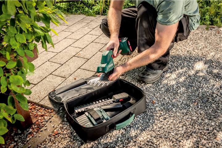 Produktbild Metabo Strauch und SGS LTX Q (Akkuheckenschere)