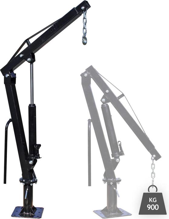 Actual product image Wiltec Pickup crane Loading crane 1800mm 900kg 360° slewing ring Workshop floor mounting