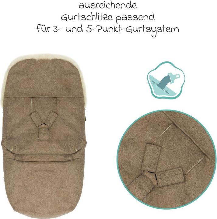 Immagine prodotto Fillikid Fusssäcke für Kinderwagen & Buggys Lammwoll-Fusssack Makalu Wool für Buggy, Sport-