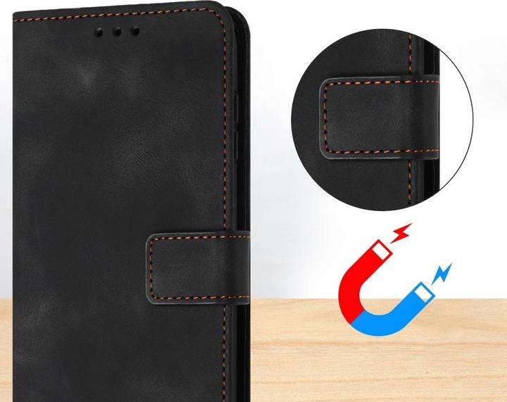 Actual product image Cover-Discount Galaxy A55 - Suede look case in vintage design (Samsung Galaxy A55)
