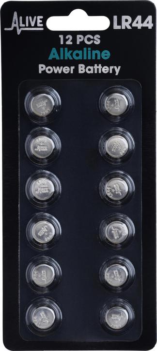 Pile alcaline (12 pcs, LR44, 155 mAh)