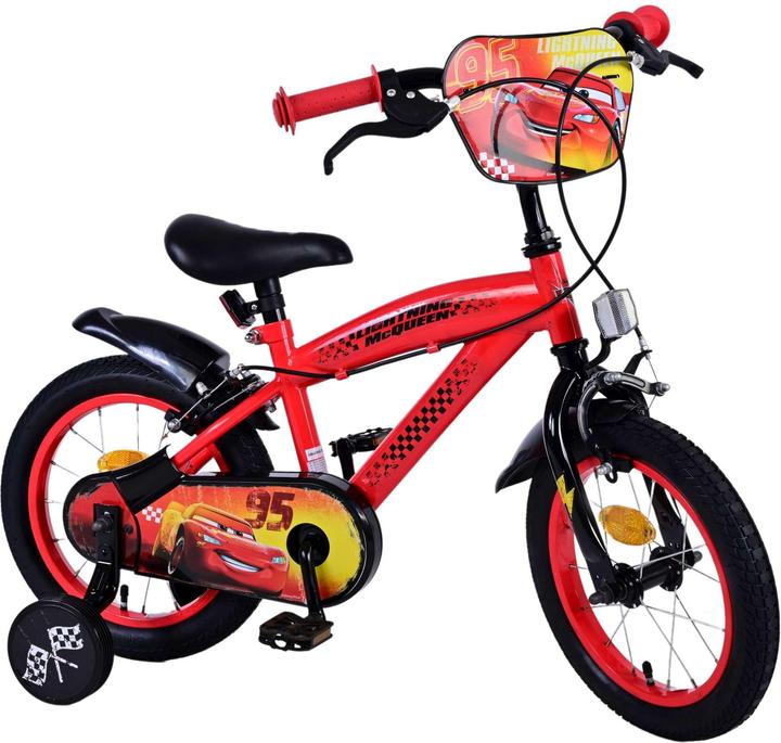 Produktbild Cars Disney 14-Zoll-Kinderfahrrad Rot mit zwei Handbremsen - Sicherheit, Komfort und langanhaltende (14")
