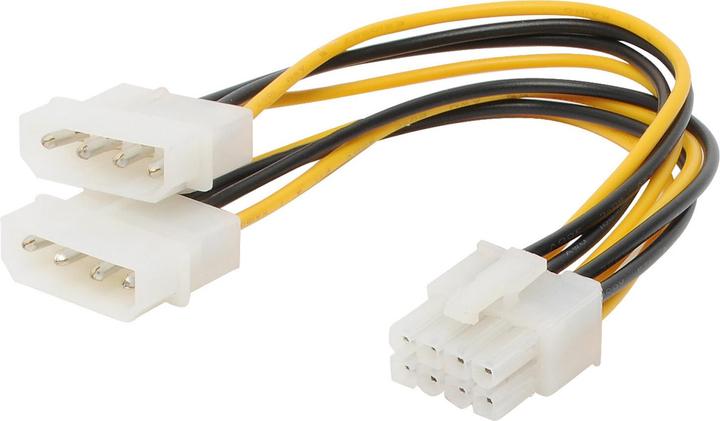 Actual product image Shiverpeaks ®-BASIC-S--Internal power cable 2x 13.3 cm plug to 8-pin PCI Express, 0.13m