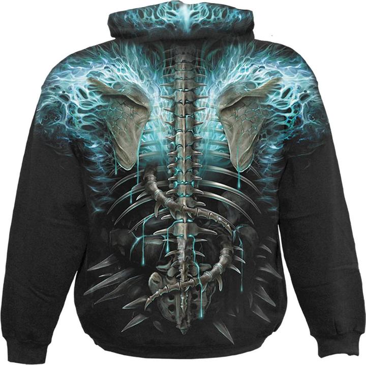 Spiral Flaming Spine Kapuzenpullover (L)
