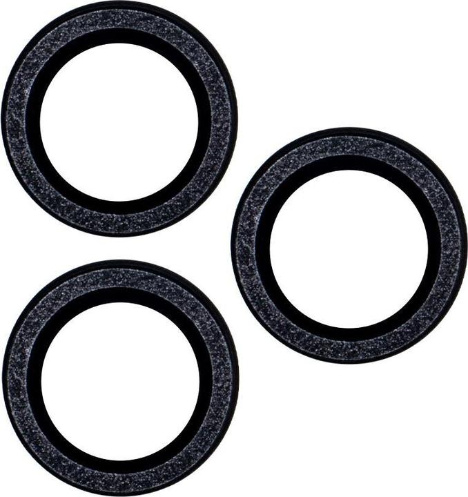 Actual product image OEM Set of lens glasses for iPhone 14 6,1" black glitter (2 pcs)