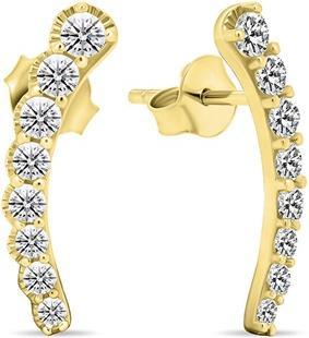 Produktbild Brilio Silver - Long gold-plated earrings with zircons EA468Y