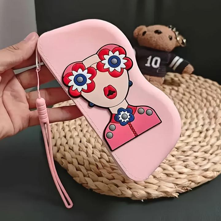 Produktbild Only-Bags.Store 1Stück. Silikon-Brillenetui mit Riemen - Tragbarer Reise-Organizer für Brillen, Lippenstift