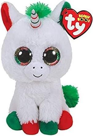 Actual product image Ty Beanie Boo's Christmas Unicorn 15cm (18 cm)