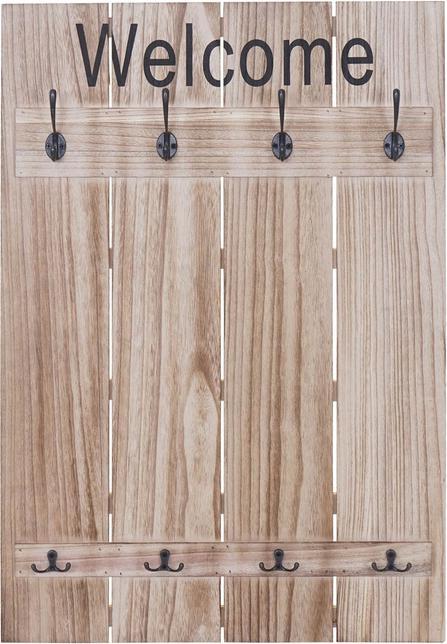 Immagine prodotto Mendler Appendiabiti da parete Welcome, Shabby Look Vintage, 91x60cm - marrone naturale