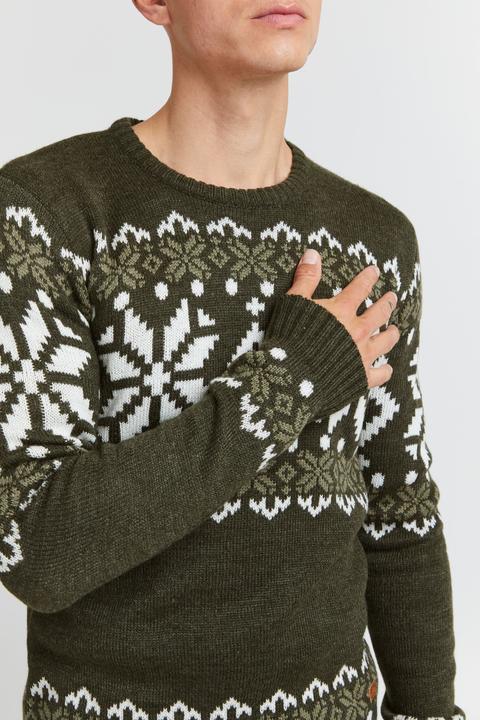 Image du produit Solid Norwig Pull En Grosse Maille Pull-Over Tricot Pour Homme Avec Encolure Rond (L)