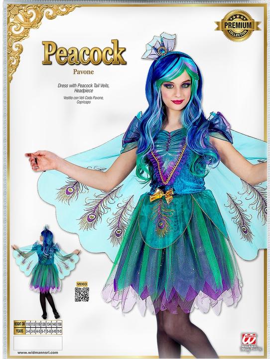 Actual product image Widmann Costume blue peacock 116cm with (116)
