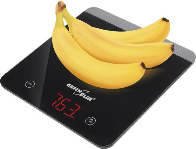 Actual product image Greenblue 53517 Black Countertop Rectangle Electronic kitchen scale