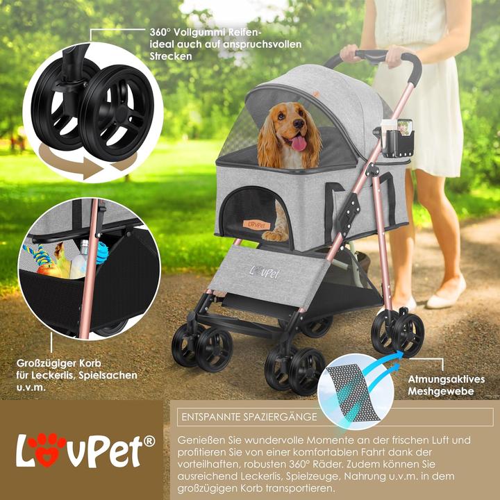 Produktbild Lovpet Hundebuggy (Katze, Hund, Abschliessbar, Atmungsaktiv)