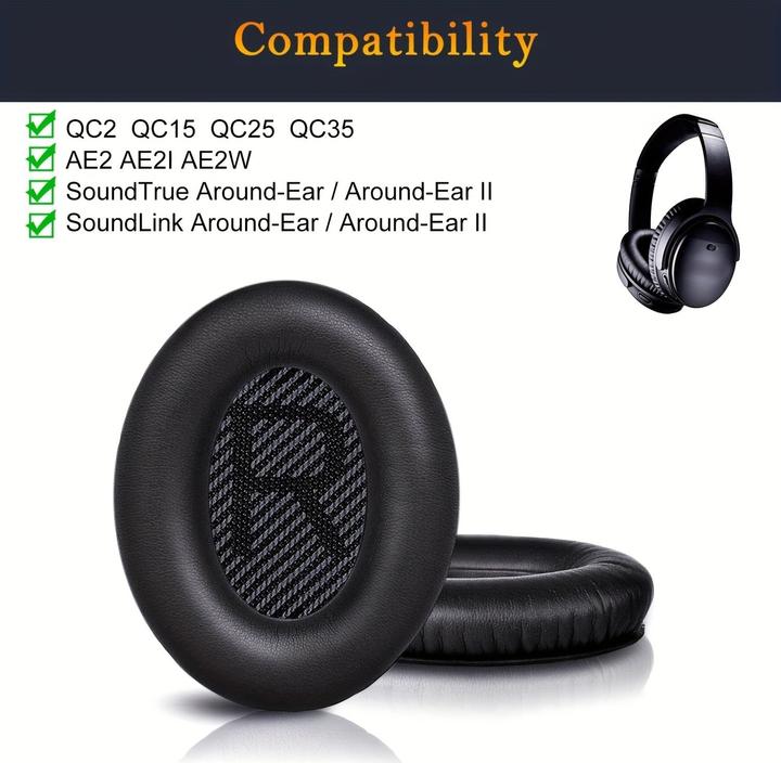 Actual product image PhoneLook Ersatz-Ohrpolster für Bose QuietComfort QC2/QC15/QC25/QC35/QC45/SoundLink/SoundTrue (SoundLink, SoundTrue)