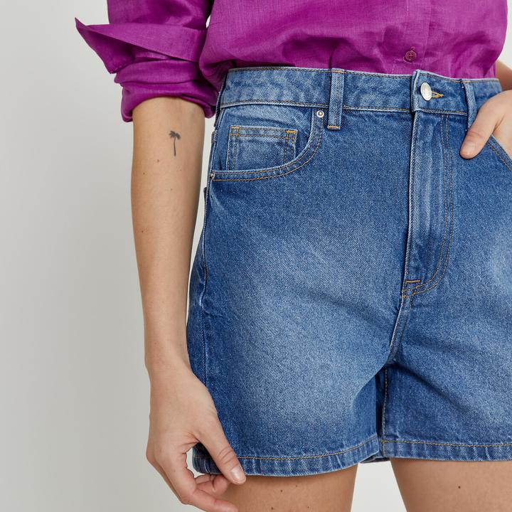 Produktbild La Redoute Collections Jeansshorts mit hohem Bund (40)