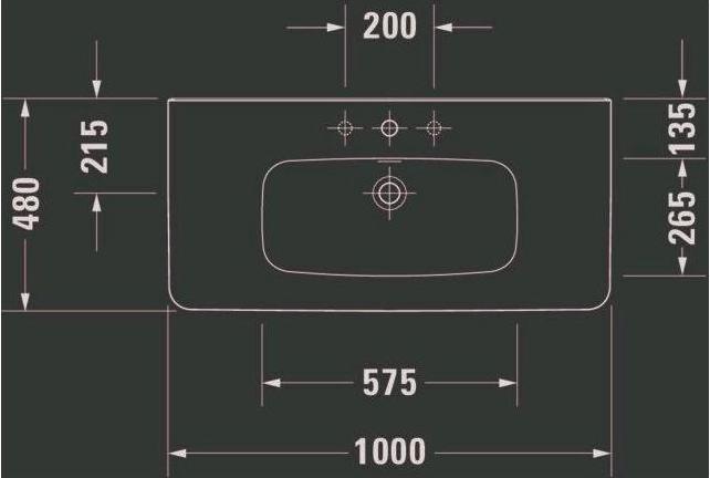 Produktbild Duravit Möbel-Waschtisch DuraStyle 100 cm weiss 2320100000 (480 mm, 1000 mm)