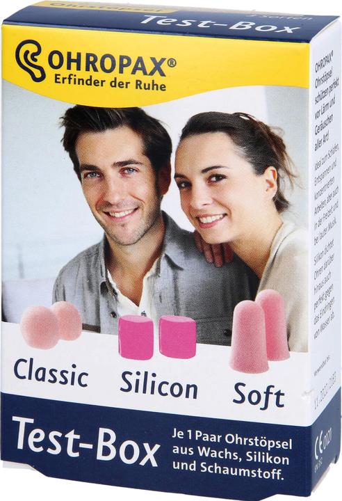 Ohropax Bouchons d'oreille Testbox 3 paires assorties (3 x)