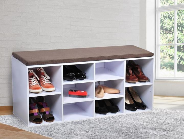 Actual product image HTI-Living Garderobenbank mit 10 Fächern inkl. Sitzkissen (104 x 48 x 30 cm)