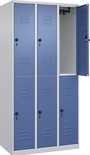 Produktbild C+P CP Spind Classic Plus lichtgrau, fernblau 080300-30-S10005, 6 Schliessfächer 90,0 x 50,0 x 185,0 cm (90 cm, 185 cm)