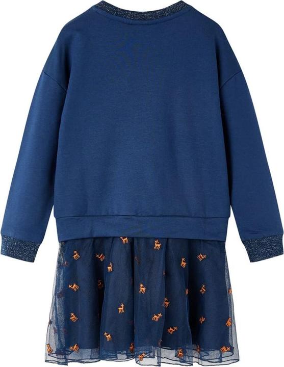 Produktbild VidaXL Kinderkleid mit Langen Ärmeln Marineblau 116,Material: 95 (116)