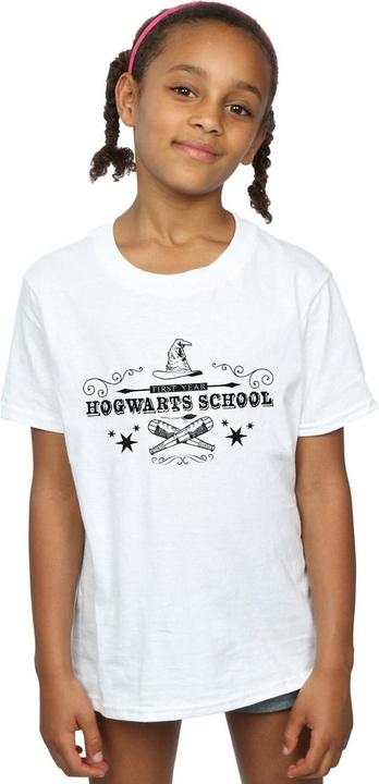 Actual product image Girls Hogwarts First Year Cotton T-Shirt (128)