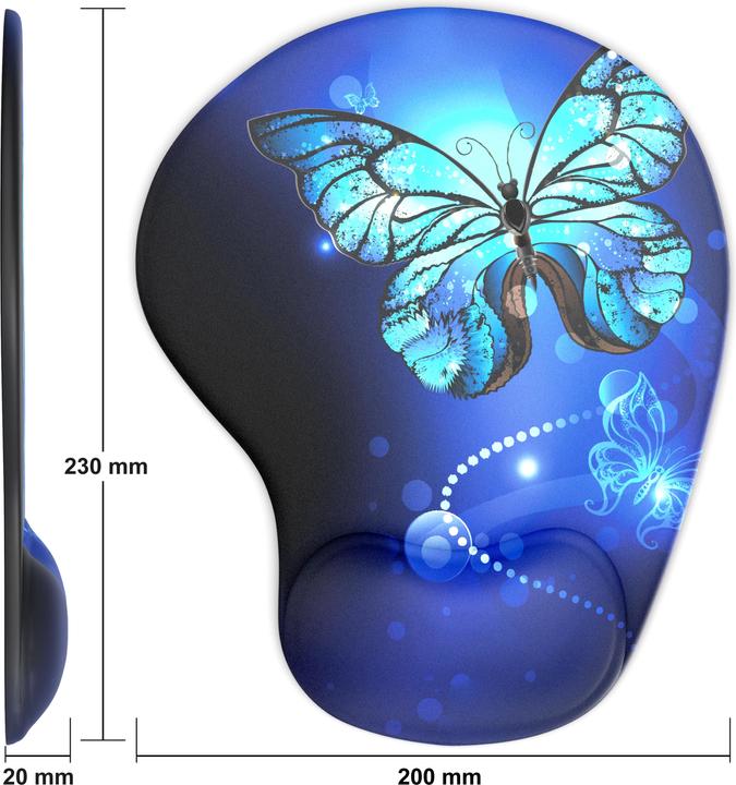 Image du produit CSL Tapis de souris avec coussinet en gel & repose-poignets, tapis de souris confort Office, butterfly