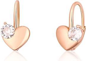 Produktbild JVD Delicate bronze earrings Heart with zircon SVLE1513XH2RO00