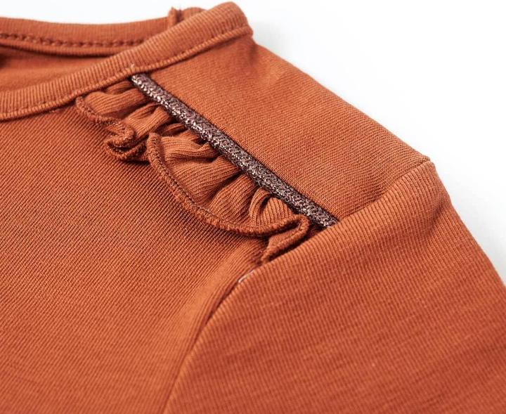 Actual product image VidaXL Children's long-sleeved shirt Cognac 104,Material: 95 % cotton. 5 (104)
