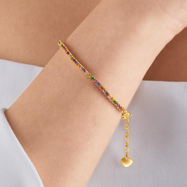 Image du produit Thomas Sabo Bracelet pierres de couleur (19 cm, Argent sterling 925, Or jaune 750 plaqué or)