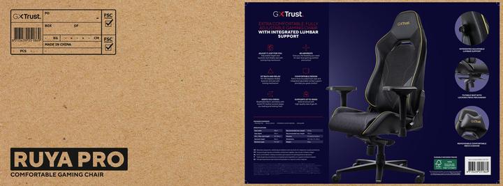 Actual product image Trust GXT 721 Ruya Pro, Universal gaming chair, 150 kg, 195 cm, Black, Aluminium, Black
