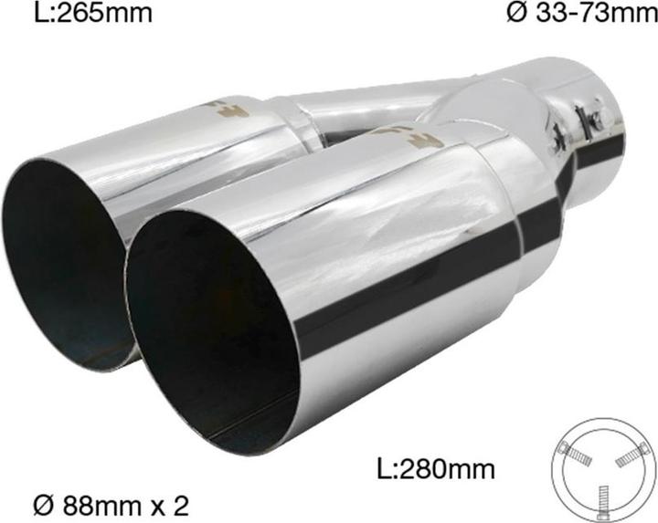 Simoni Racing Endrohrblende 2x88mm rund