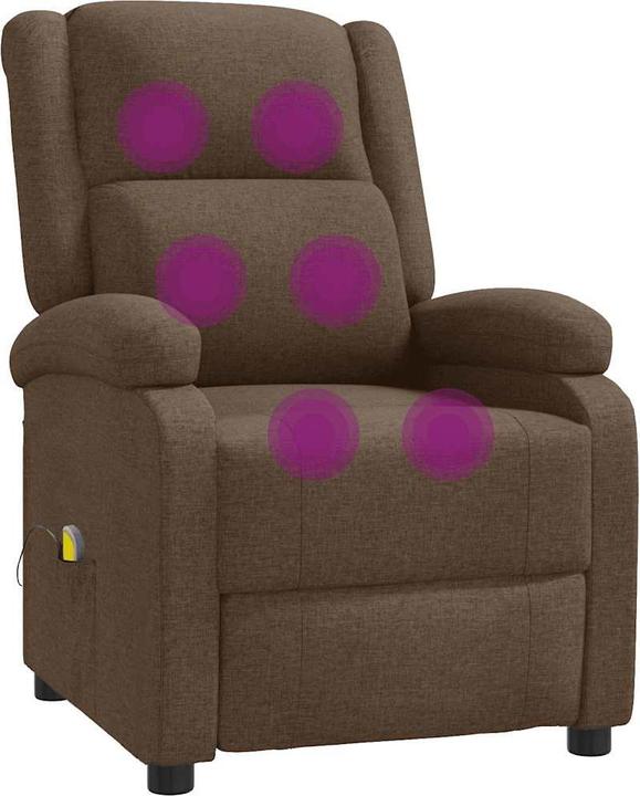 Actual product image VidaXL Massage armchair TV armchair Relax armchair Recliner armchair Brown fabric