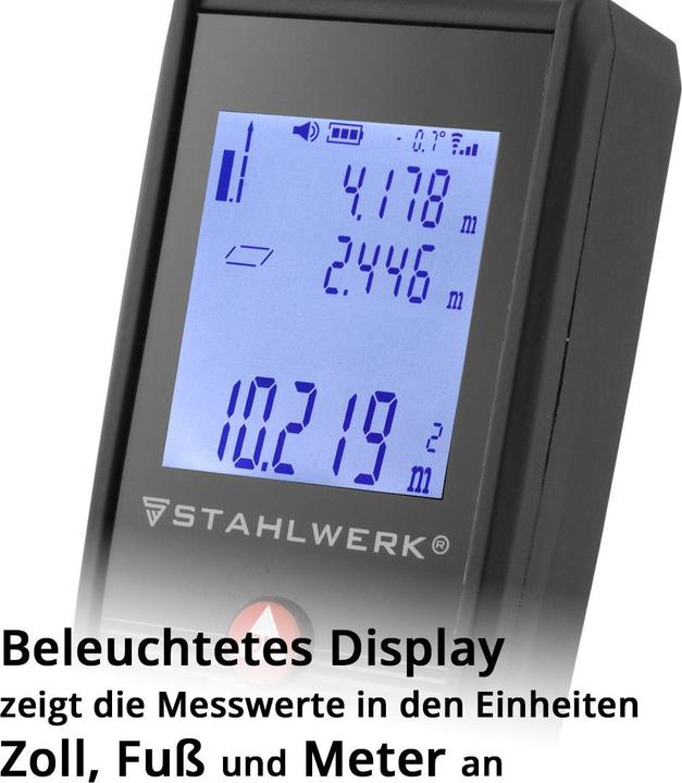 Actual product image Stahlwerk Laser rangefinder LDM-80 ST up to 80 m illuminated LCD display (80 m, 635 nm)