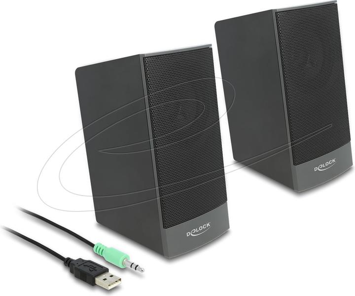Delock USB Stereo 2.0 Lautsprecher mit 3,5 mm Klinke und USB Strom