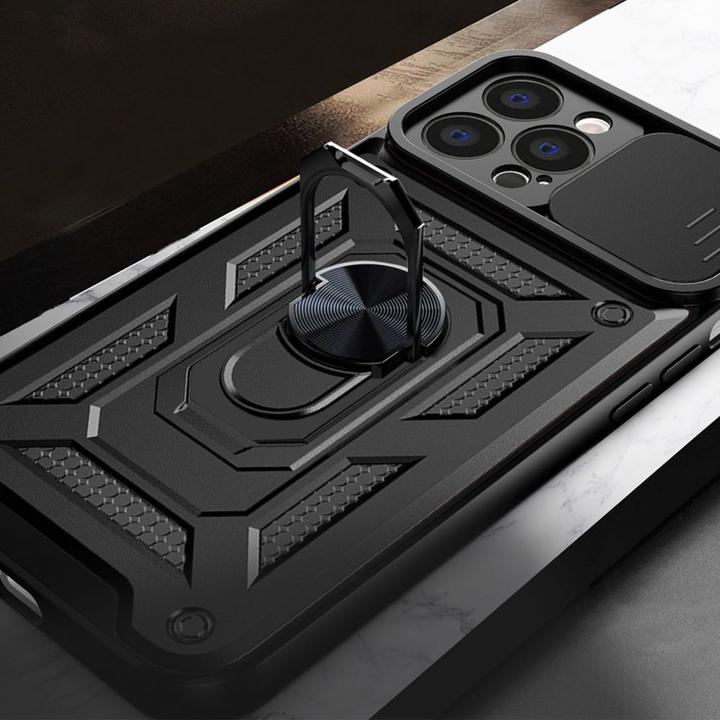 Produktbild Hurtel Hybrid Armor Camshield case for iPhone 13 Pro Max armored case with camera cover blue (Apple iPhone 13 Pro Max)