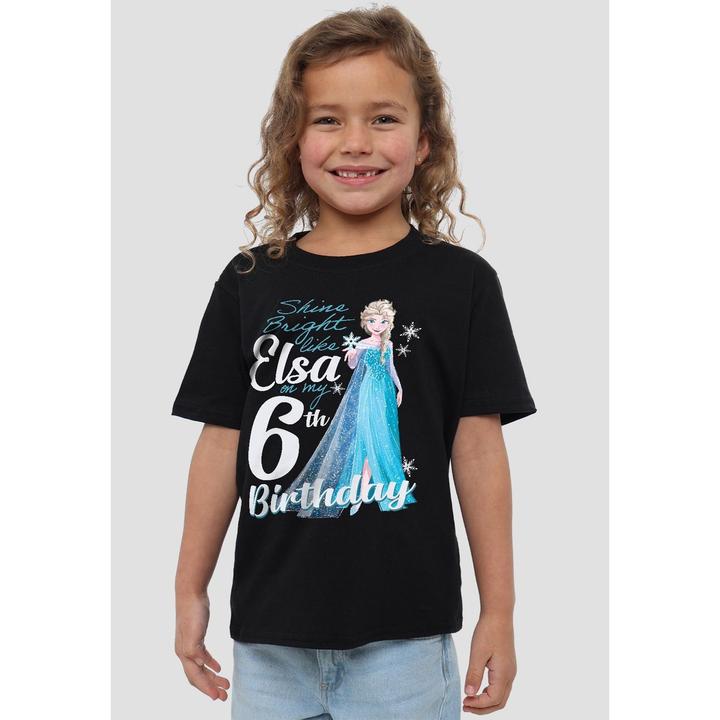 Immagine prodotto Disney Frozen Bright Like Elsa Maglietta 6° Compleanno Bambini (152, 158)