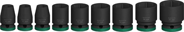 Actual product image Bosch Professional Zubehör PRO Impact socket set, 1/2", standard, 9 pcs. (10 mm, 11 mm, 13 mm, 17 mm, 19 mm, 21 mm, 22 mm, 24 mm, 27 mm)