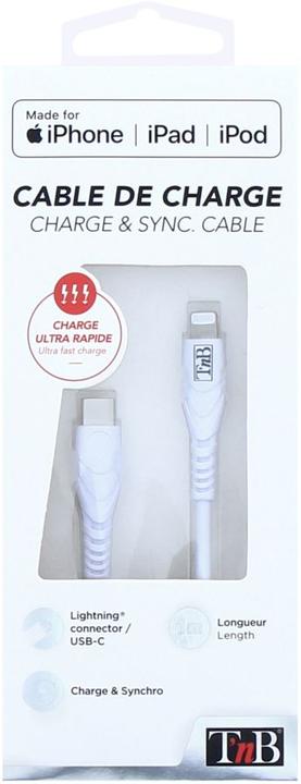 Image du produit T'nB Câble d'alimentation Lightning-USB-C (USB 3.2 Gen 1)