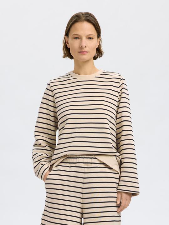Produktbild Selected Femme Gestreiftes Baumwoll Sweatshirt (S)