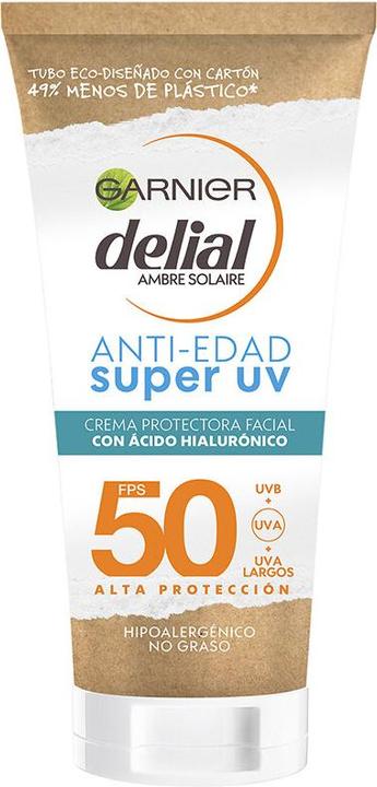 Actual product image Garnier Delial Anti Aging Super Uv Protection Cream for Face Spf50 50ml (Sun cream face, SPF 50, 50 ml)