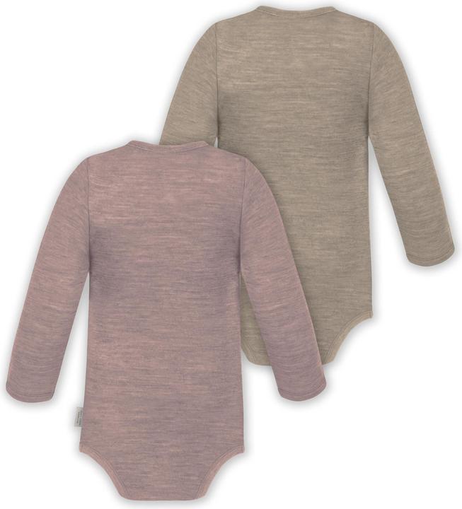 Image du produit Normani Lot de 2 body à langer bébé unisexe manches longues une pièce en laine mérinos - 9351 (68)