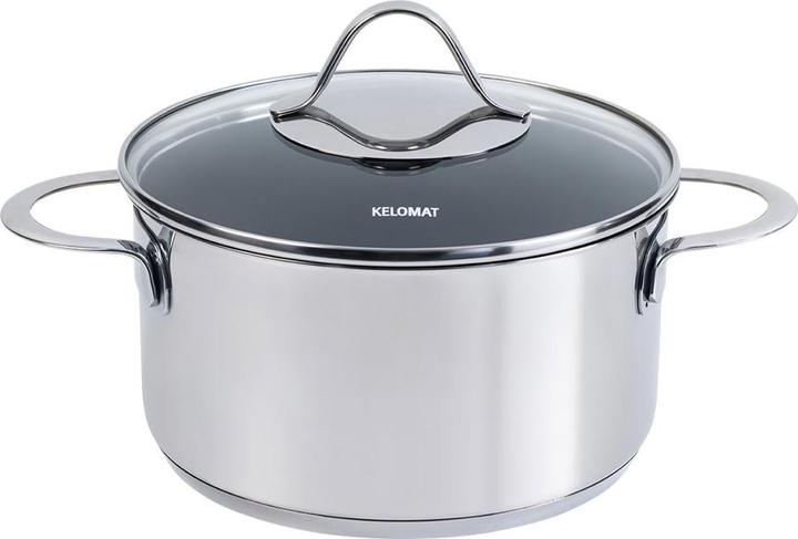Immagine prodotto Kelomat Pentola per carne Riess con coperchio in vetro 20 cm (20 cm, Pentola, Acciaio inossidabile)