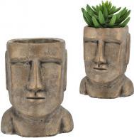 Image du produit Cepewa Cache-pot Tête Moai, or, grand, environ 21cm de ha (14.30 cm)