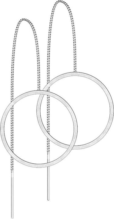 Produktbild Star Piercing Ohrstecker silber freifallende Kette mit Kreis (ohne Messing, Chirurgenstahl 316L)