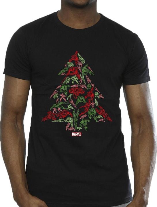 Actual product image Mens Avengers Christmas Tree T-Shirt (L)