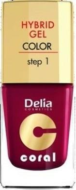 Actual product image Delia Cosmetics Cosmetics Coral Hybrid Gel Nail Polish No. 12 Chestnut Brown 11ml